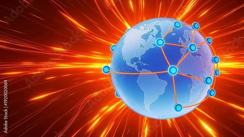 Wallpaper Mural Globe with network connections Torontodigital.ca