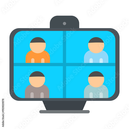 Video Conferencing Vector Icon
