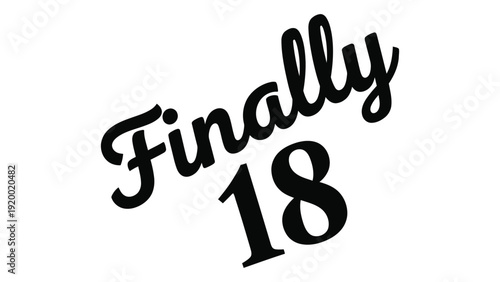 Celebrating the milestone of turning eighteen years old with a stylish design isolated on white background, Vector