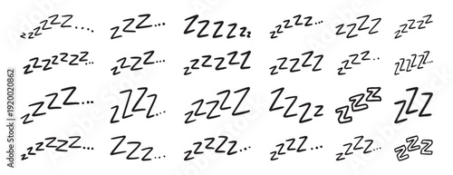 ZZZ doodle symbol for sleep cartoon vector sign