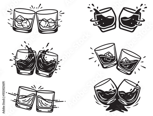 WHISKEY GLASSES SILHOUETTE