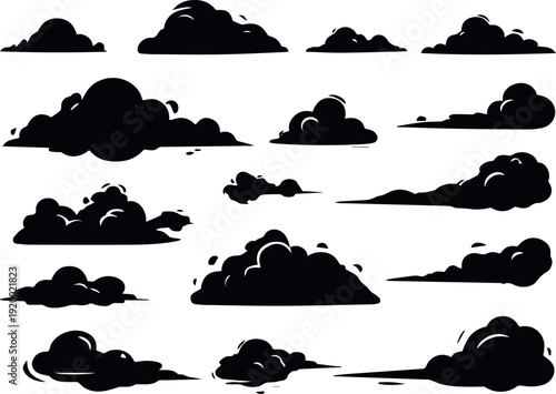 Cloud silhouettes for weather icons