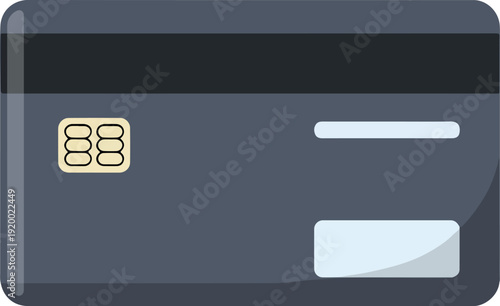 Credit Card Front View with EMV Chip Flat Icon