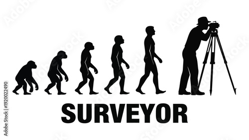 Evolution of surveying from ancient times to modern technology isolated on white background, Vector