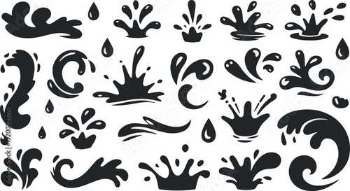 Ocean wave emblem silhouettes