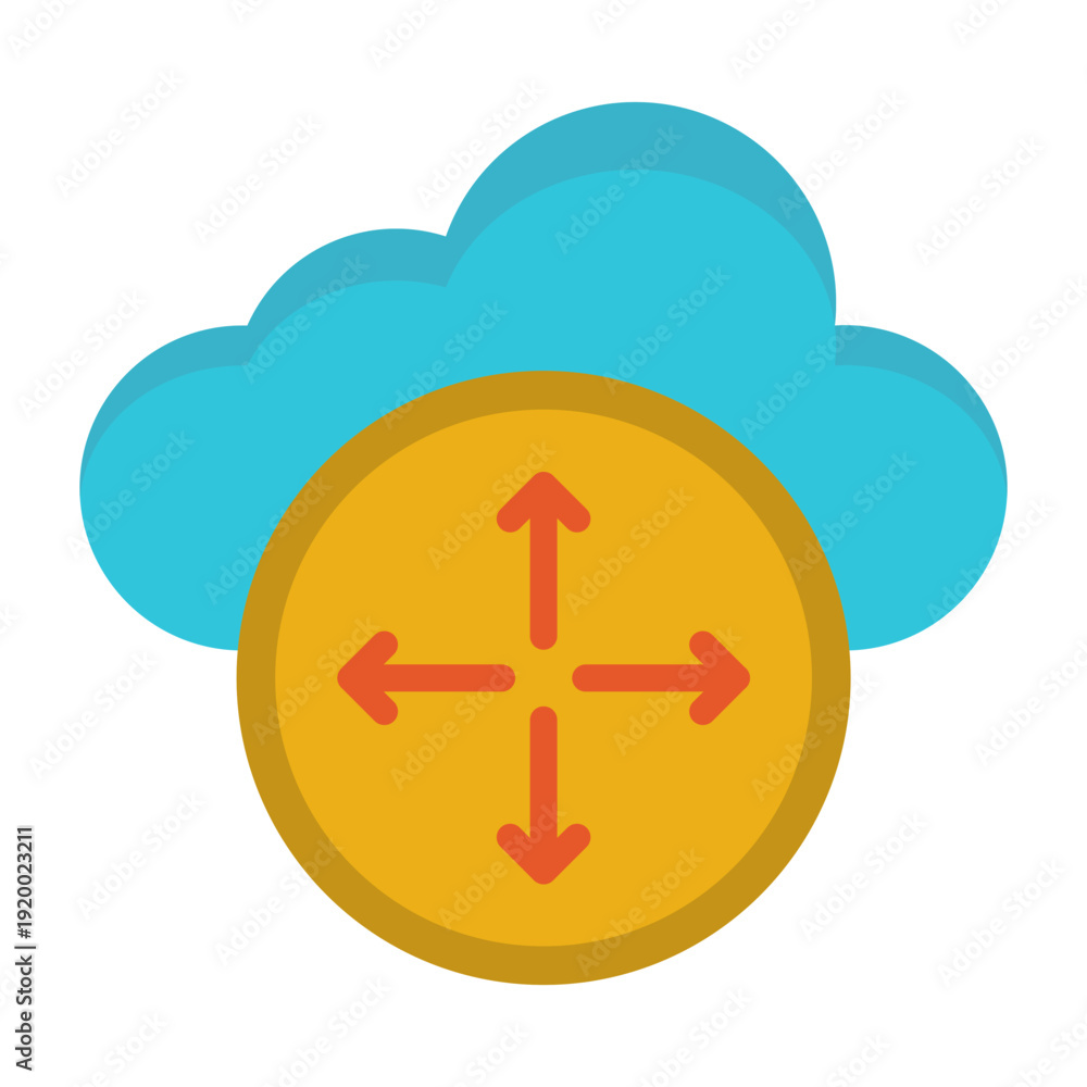 Fototapeta premium Cloud Scaling Vector Icon