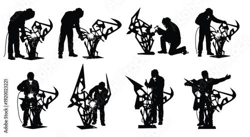 Archery and Bow Hunting Silhouette Set
