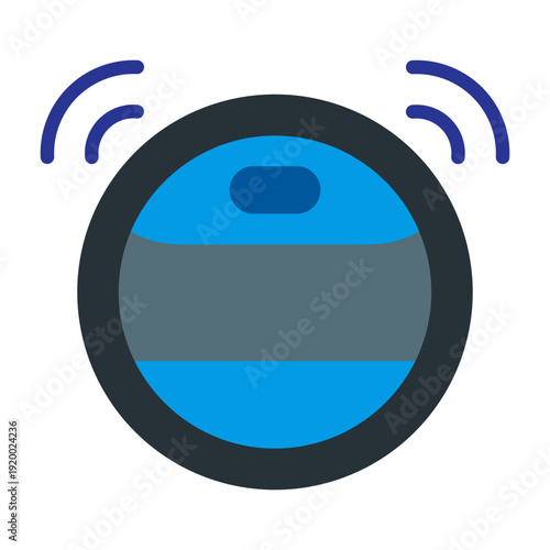 Robot Vacuum Cleaner Vector Icon