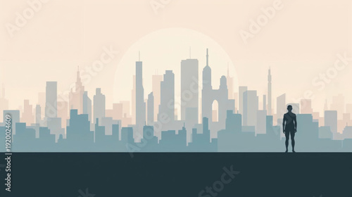 city skyline background vector illustration