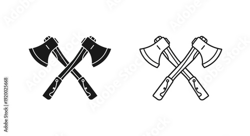Two axes crossed symbol, two axes crossed icon, two axes crossed logo, two axes crossed design Vector