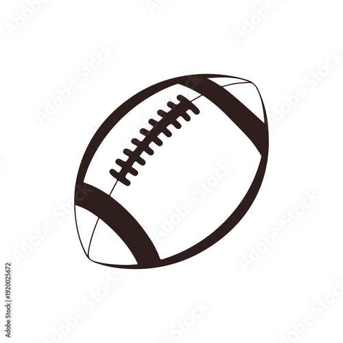 American football isolated on white background with bold lines and clean design for sports themes