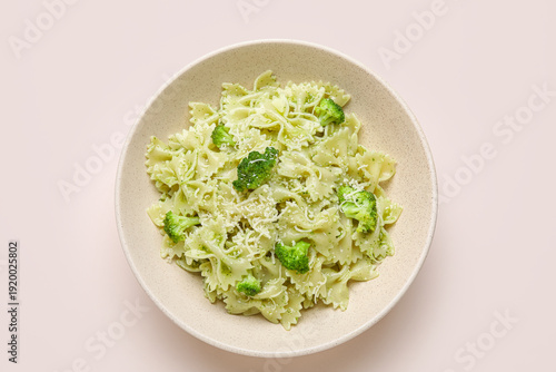 Bowl of delicious farfalle ...