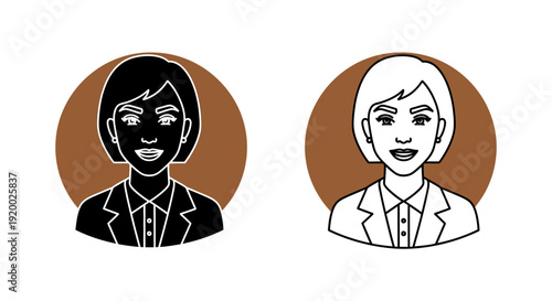 Diverse business women icons set, professional female avatars, corporate team illustration Vector