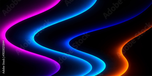 A futuristic abstract blue wave design features glowing digital lines and fractal motion, creating a vibrant energy backdrop with a swirl of light and color on a deep black space wallpaper