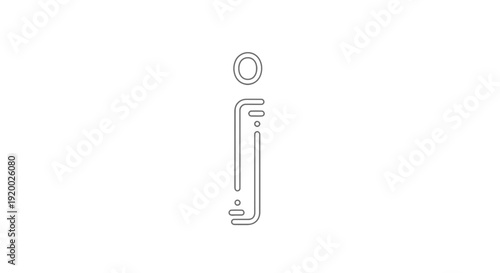 Information Icon Symbol, Outline Style, Minimalist Design, Isolated on White Background