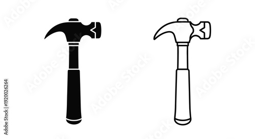 Two different hammers, hammer icon, hammer drawing, hammer illustration, hammer design Vector