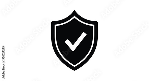 Free Download Black shield with a white checkmark a security symbol silhouette - GFXLoad