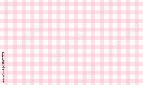 甘いパステルピンクの格子模様。かわいいギンガムチェックの背景パターン。