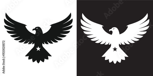 Eagle silhouette vector illustration,  eagle icon illustration.