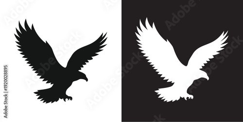 Eagle silhouette vector illustration,  eagle icon illustration.