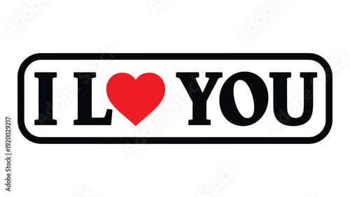 A heartwarming message of love expressed through a simple and elegant design. isolated on white background, Vector