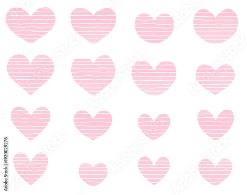 ボーダーピンクのハートアイコン