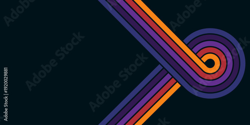 Abstract background of rainbow groovy Wavy Line design in 1970s Hippie Retro style. Vector pattern ready to use for cloth, textile, wrap and other.