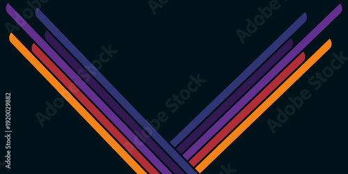 Abstract colorful 70s background vector. Vintage retro wallpaper with rainbow stripes and wavy lines. A 1970 color illustration suitable for posters, banners, decorative items and wall art.