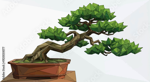 Low Poly Geometric Bonsai Tree