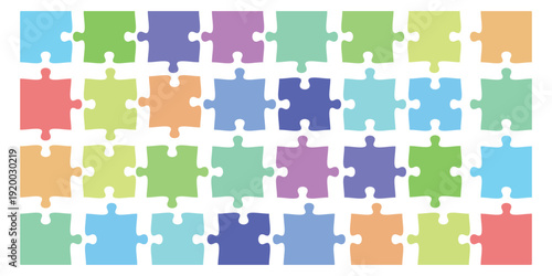 Jigsaw puzzle piece element shape pattern colorful background business connection solution teamwork education vibrant banner with playful mood