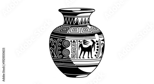 greek vase isolated on white