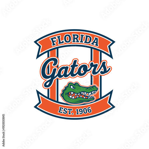 Florida Gators Logo: The spirited emblem of the Florida Gators, a dynamic display of team pride featuring a vibrant gator icon set against a bold banner.