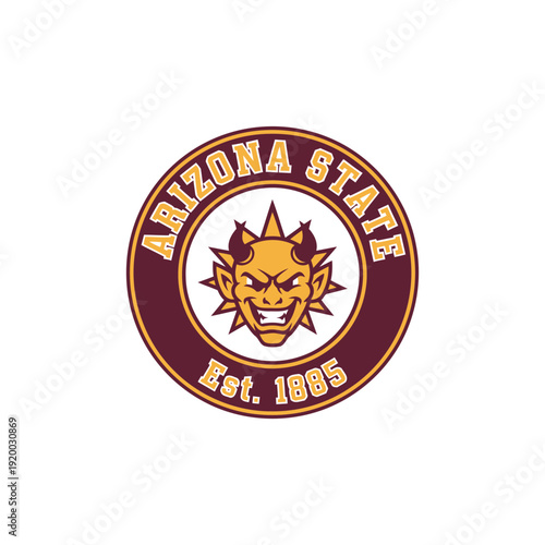 Arizona State Symbol: The symbolic image captures the emblem of Arizona State, a university, set against a simple background.