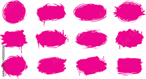 Vibrant pink brush strokes on white background