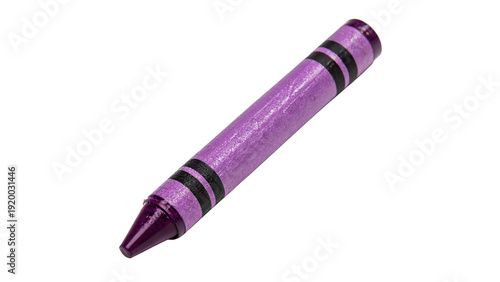 Schilderij op canvas Purple crayon isolated on transparent background cut out