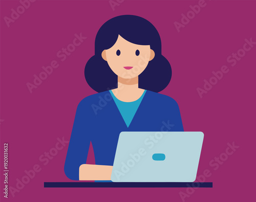 business woman working on laptop