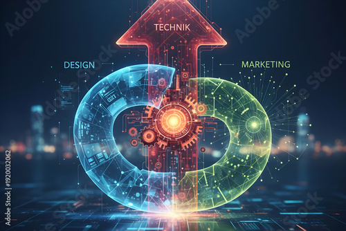 Generative KI Illustration, abstrakte digitale Kunst