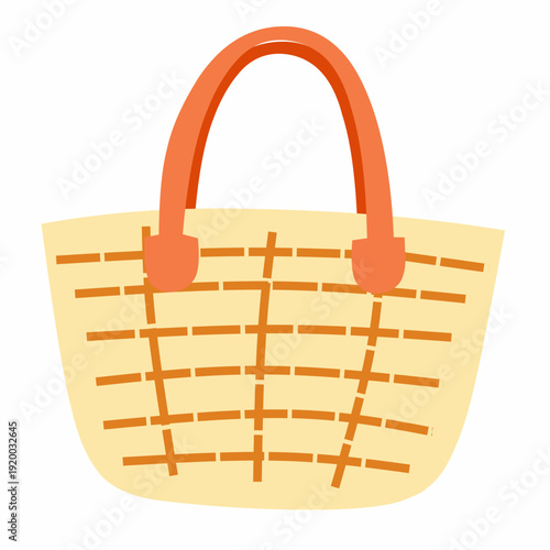 Beach bag in flat style for vacation theme. Perfect for travel and seaside design.