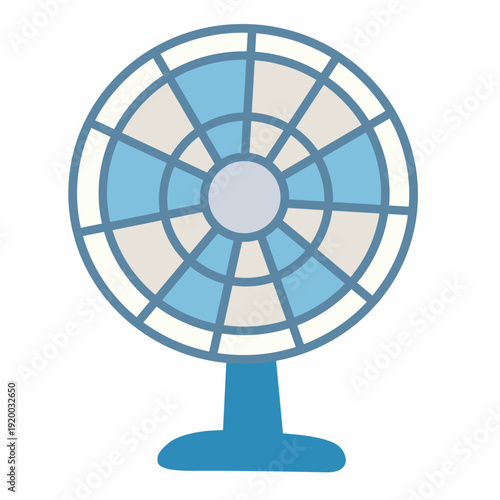 Electric fan in flat style for summer cooling theme. Great for home and weather design.