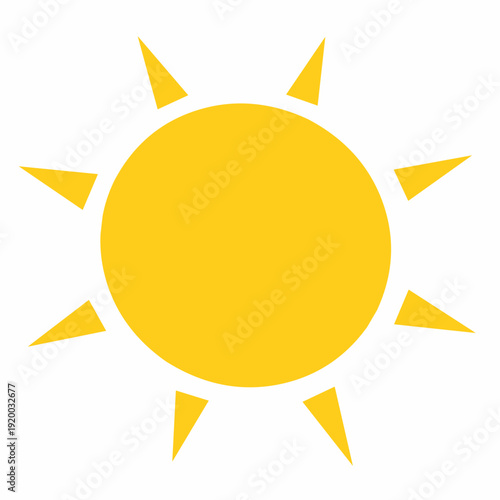 Sun icon in flat style for summer theme. Great for weather and seasonal design.