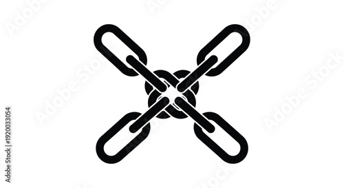 Interlocking chain links create a bold graphic design silhouette