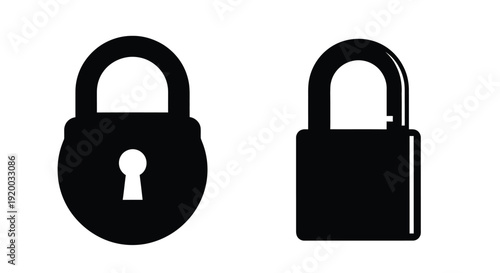 Two black padlocks shown in a simple graphic silhouette