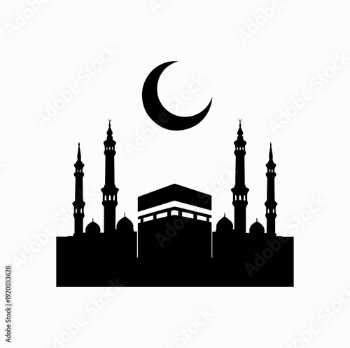 Minimal Ramadan Makkah Skyline
