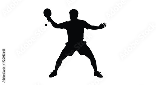 A tennis player preparing to serve captured in a dark silhouette