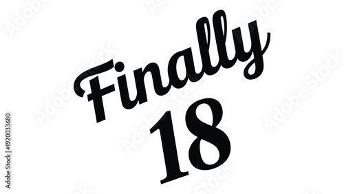 Celebrating the milestone of turning eighteen years old with a stylish design isolated on white background, Vector