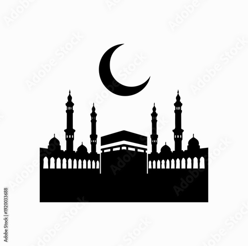 Minimal Ramadan Makkah Skyline