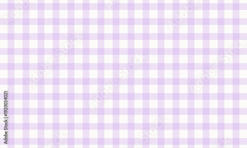 上品なラベンダーカラーの格子模様。かわいいギンガムチェック背景。