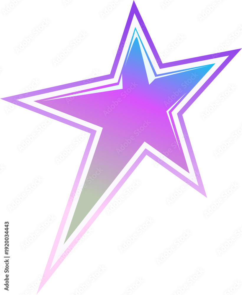 Obraz premium Pink Metallic Shining Holographic Star