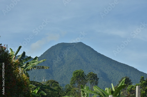 View of Salak Mountain seeing from Taman Sari village Bogor, West Of Java, Indonesia.