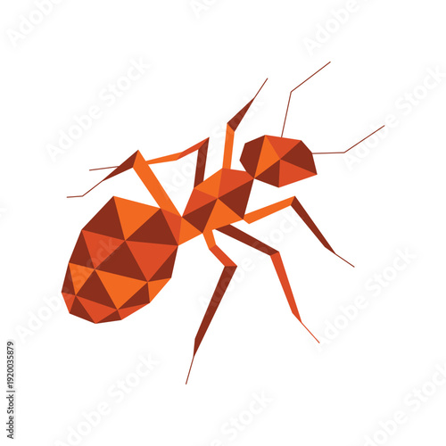 polygonal low poly of ant vector